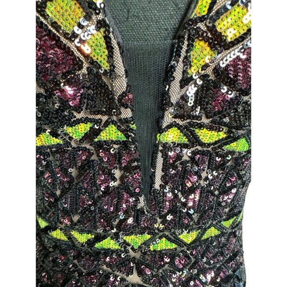 Jovani 04808 Plunging Back Sequin Dress Size 6 Prom ~Cocktail ~ Wedding - Picture 5 of 16